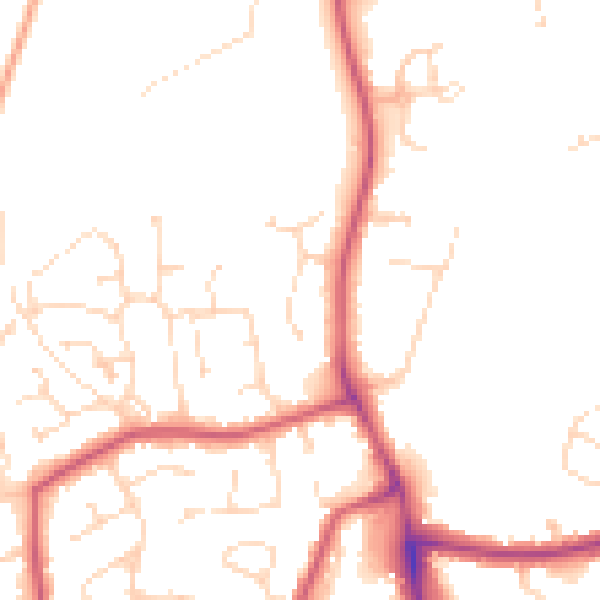 Daytime road noise heatmap for PE11 1GQ
