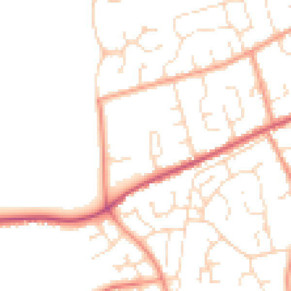 Daytime road noise heatmap for PE11 1JS