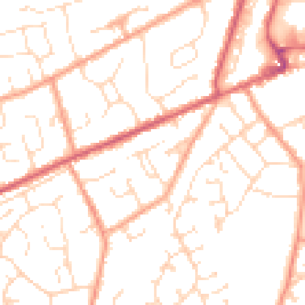 Daytime road noise heatmap for PE11 1JT