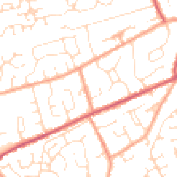 Daytime road noise heatmap for PE11 1LY