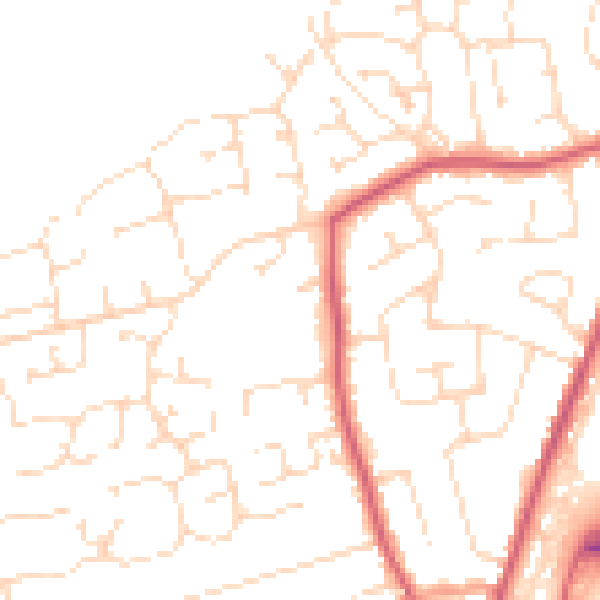 Daytime road noise heatmap for PE11 1NA