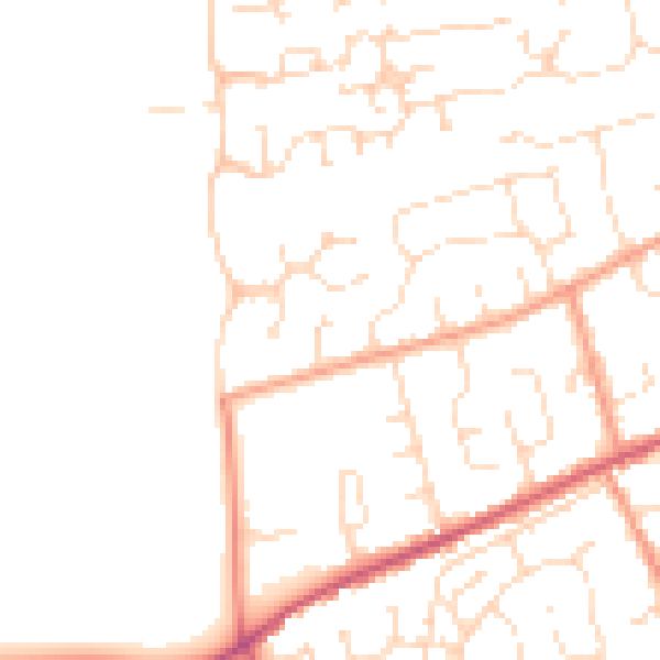 Daytime road noise heatmap for PE11 1NB
