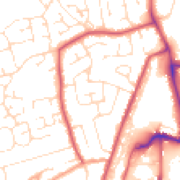 Daytime road noise heatmap for PE11 1PH