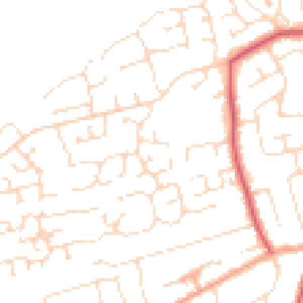 Daytime road noise heatmap for PE11 1RU