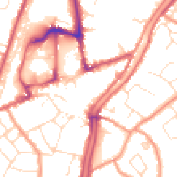 Daytime road noise heatmap for PE11 1TB