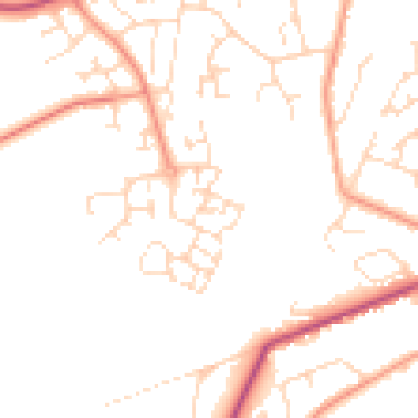 Daytime road noise heatmap for PE11 1WQ