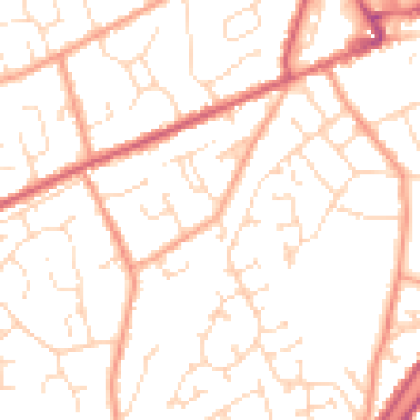 Daytime road noise heatmap for PE11 1XH