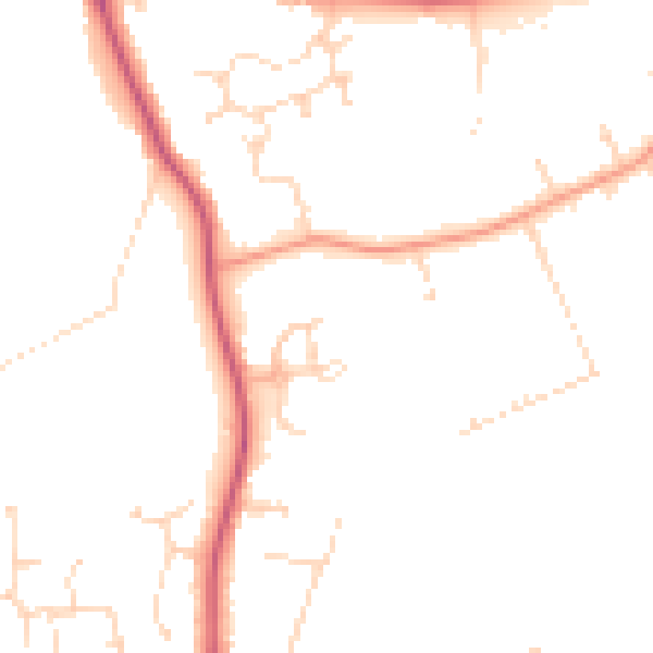 Daytime road noise heatmap for PE11 1ZB