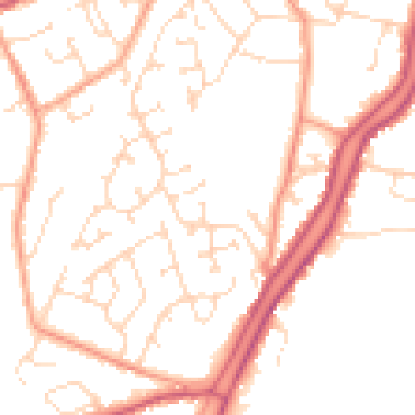 Daytime road noise heatmap for PE11 2FL
