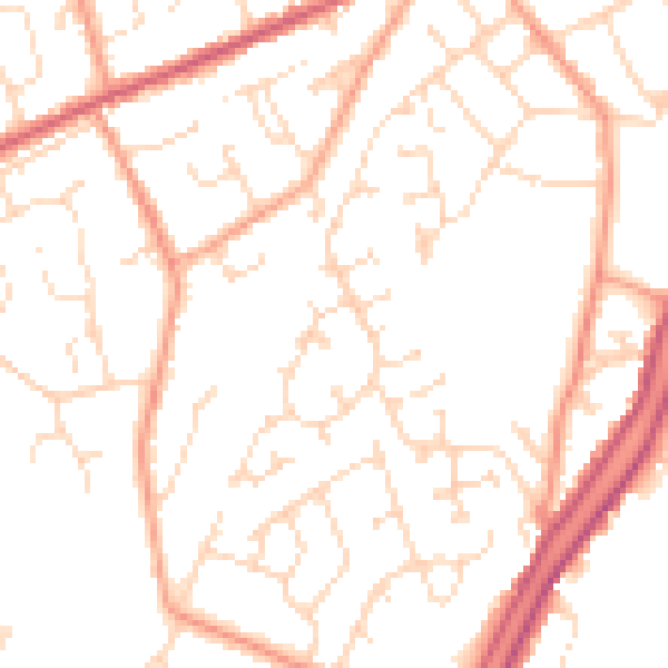 Daytime road noise heatmap for PE11 2GL