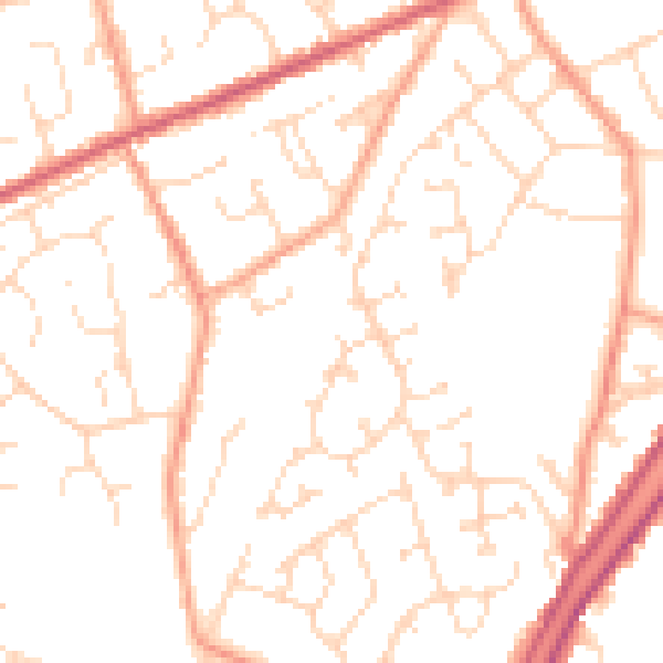 Daytime road noise heatmap for PE11 2GN