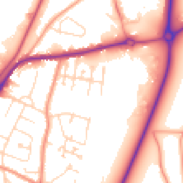 Daytime road noise heatmap for PE11 2JF