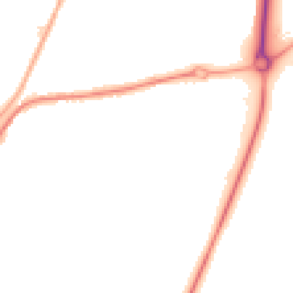 Night-time road noise heatmap for PE11 2NL
