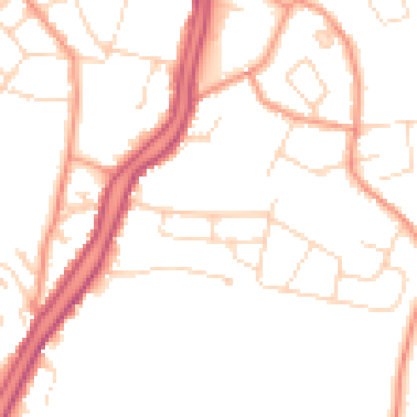 Daytime road noise heatmap for PE11 2RN