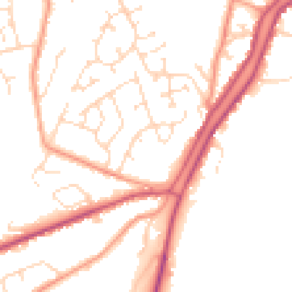 Daytime road noise heatmap for PE11 2SL
