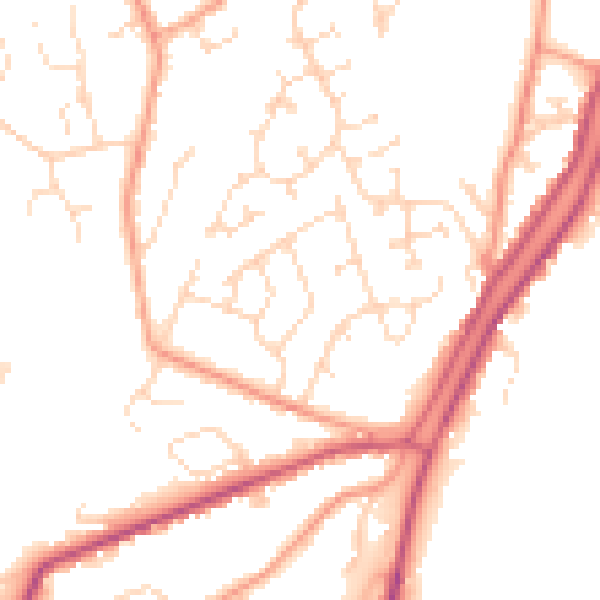 Daytime road noise heatmap for PE11 2UZ