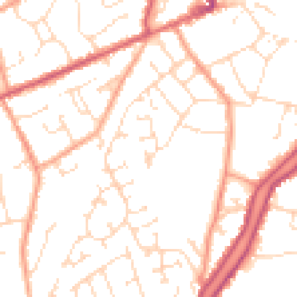 Daytime road noise heatmap for PE11 2YR