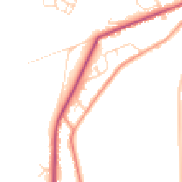 Daytime road noise heatmap for PE11 3BZ