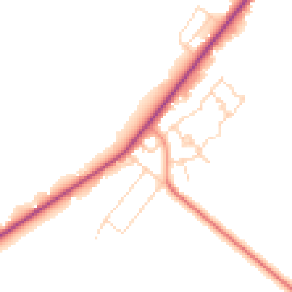 Daytime road noise heatmap for PE11 3DB