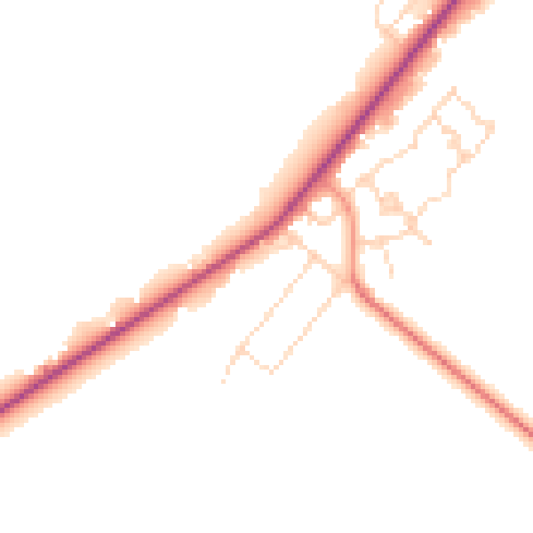 Daytime road noise heatmap for PE11 3DX