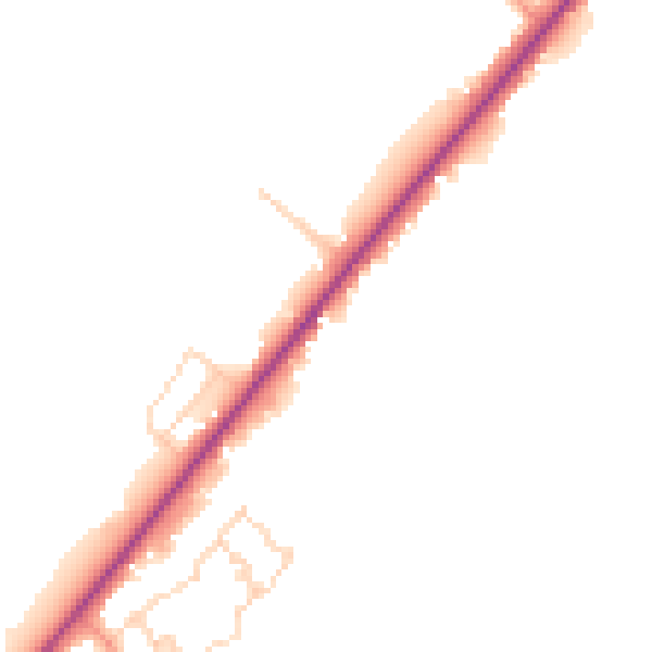 Daytime road noise heatmap for PE11 3EW