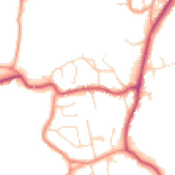 Daytime road noise heatmap for PE11 3RA