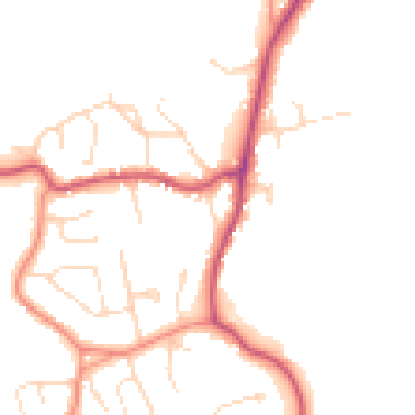 Daytime road noise heatmap for PE11 3RD