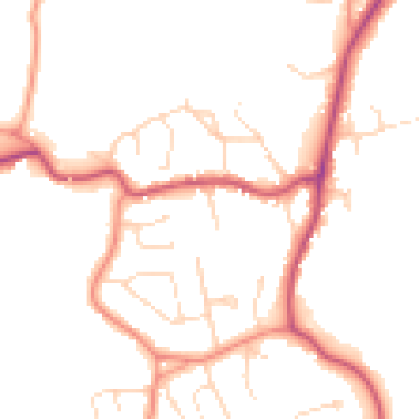 Daytime road noise heatmap for PE11 3RE