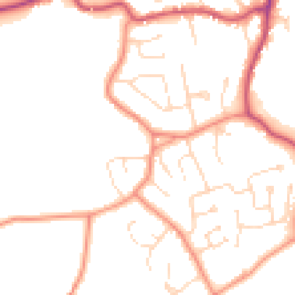 Daytime road noise heatmap for PE11 3RJ