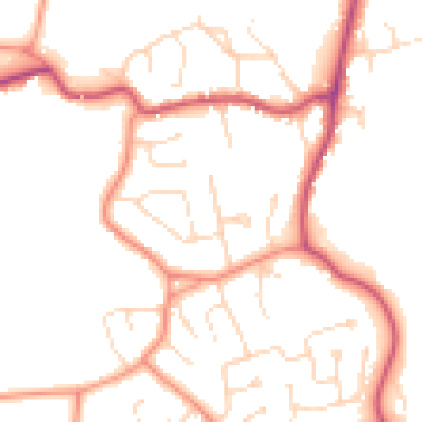 Daytime road noise heatmap for PE11 3RP