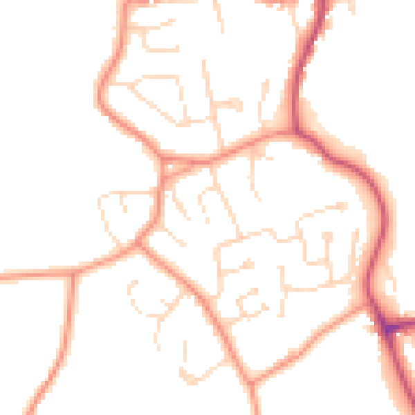 Daytime road noise heatmap for PE11 3RX