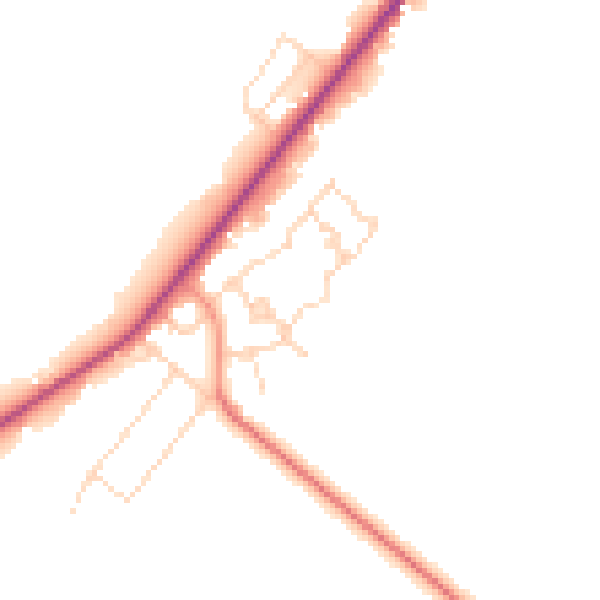 Daytime road noise heatmap for PE11 3TQ