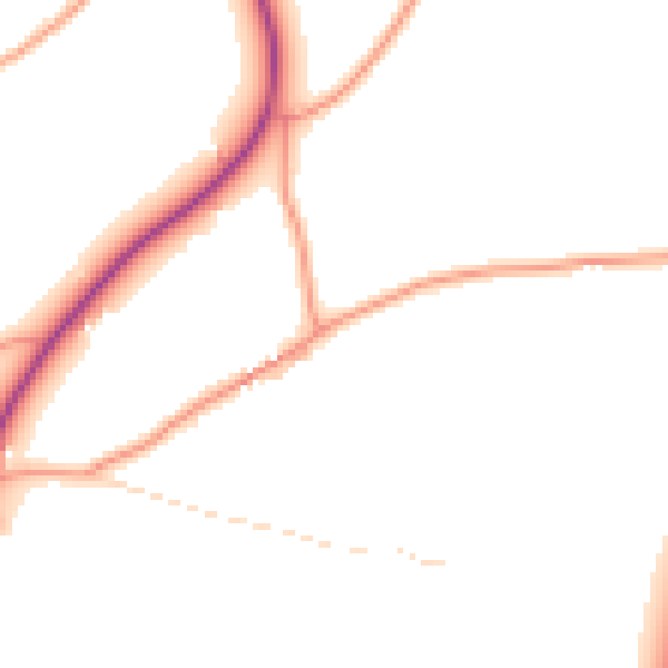 Daytime road noise heatmap for PE11 3UP