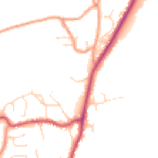 Daytime road noise heatmap for PE11 3US