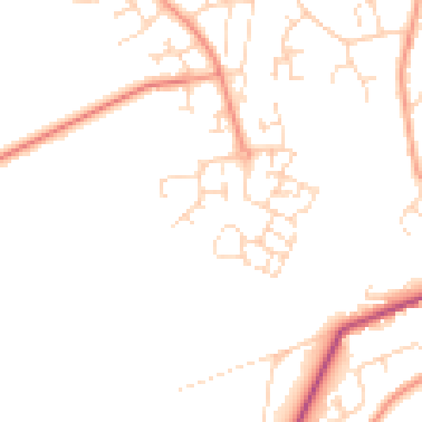 Daytime road noise heatmap for PE11 3WJ