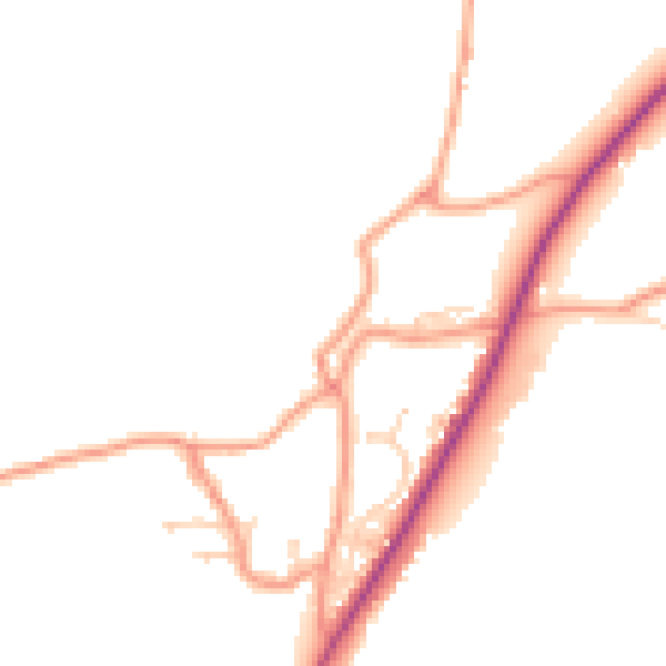 Daytime road noise heatmap for PE11 3XS