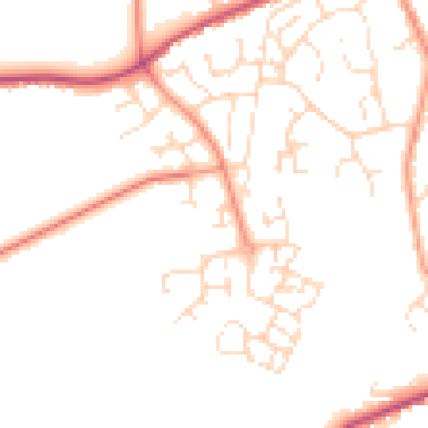 Daytime road noise heatmap for PE11 3ZH