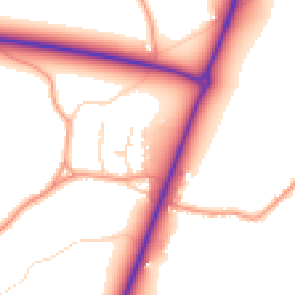 Daytime road noise heatmap for PE11 4DL