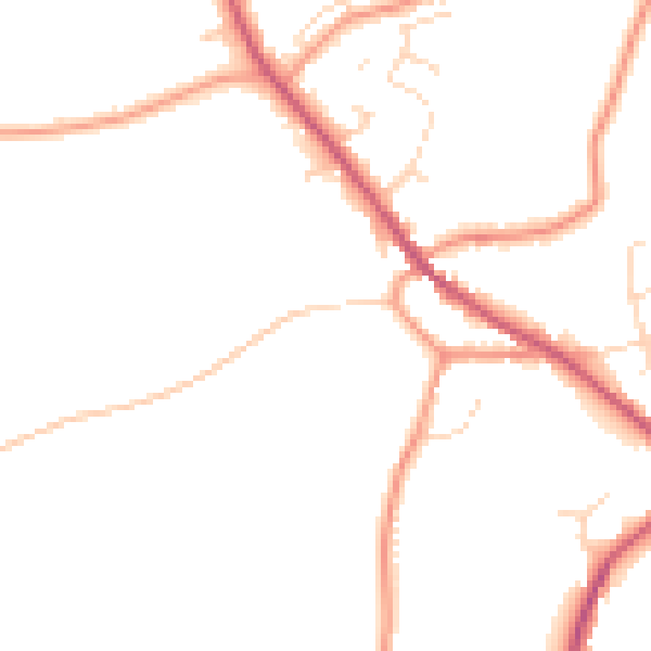Daytime road noise heatmap for PE11 4EL