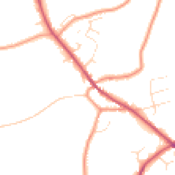 Daytime road noise heatmap for PE11 4EW