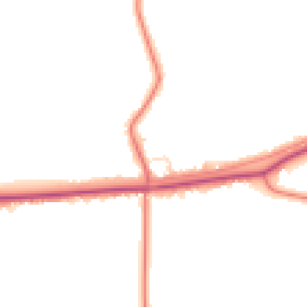 Daytime road noise heatmap for PE11 4EX
