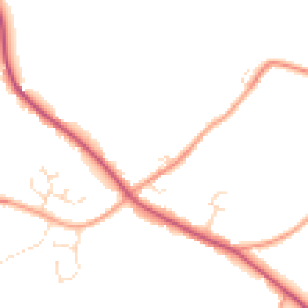 Daytime road noise heatmap for PE11 4FD