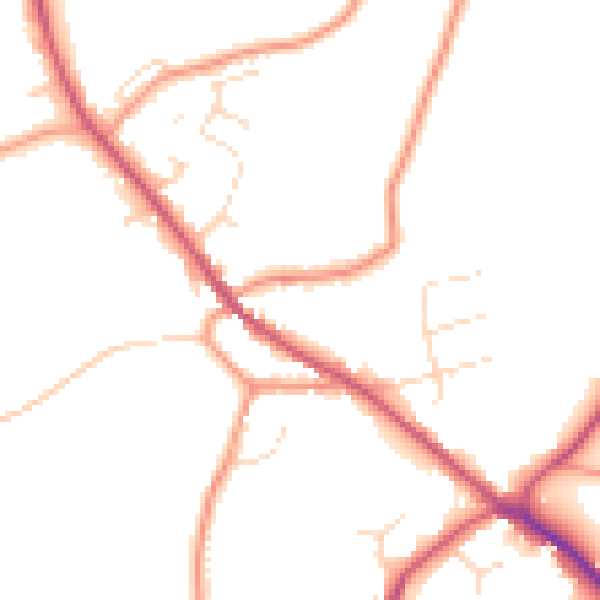 Daytime road noise heatmap for PE11 4FF