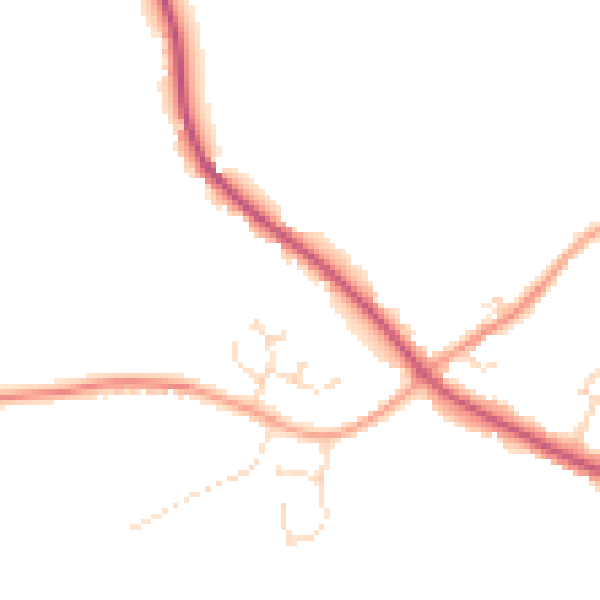 Daytime road noise heatmap for PE11 4FG
