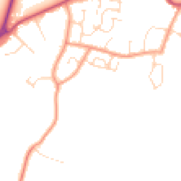 Daytime road noise heatmap for PE11 4FN