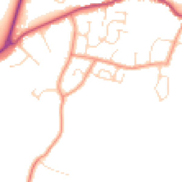 Daytime road noise heatmap for PE11 4FP