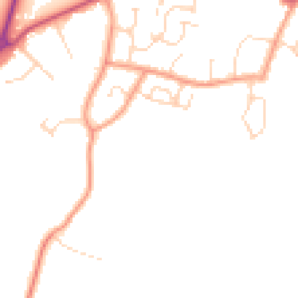 Daytime road noise heatmap for PE11 4FS