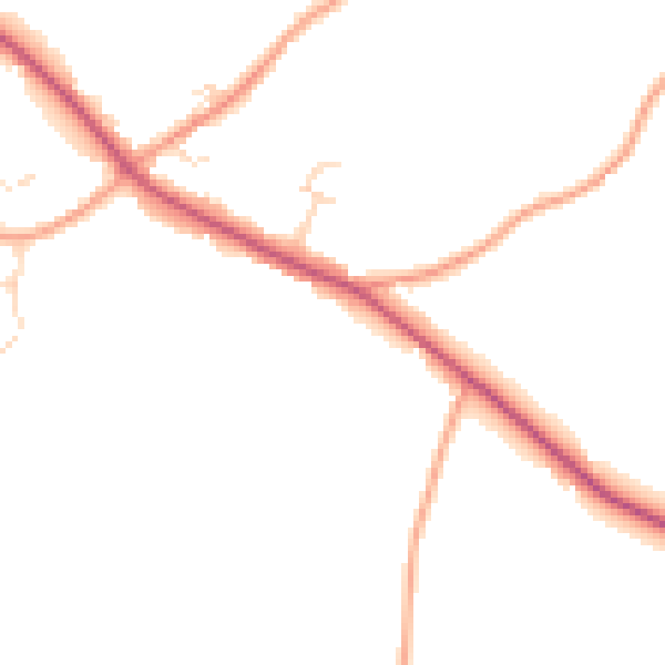 Daytime road noise heatmap for PE11 4FT