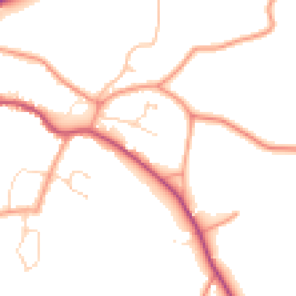 Daytime road noise heatmap for PE11 4FY