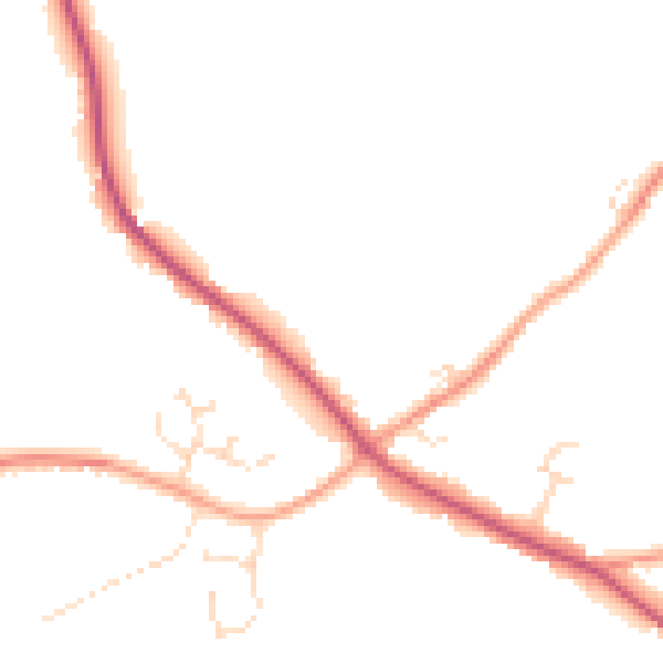 Daytime road noise heatmap for PE11 4GP
